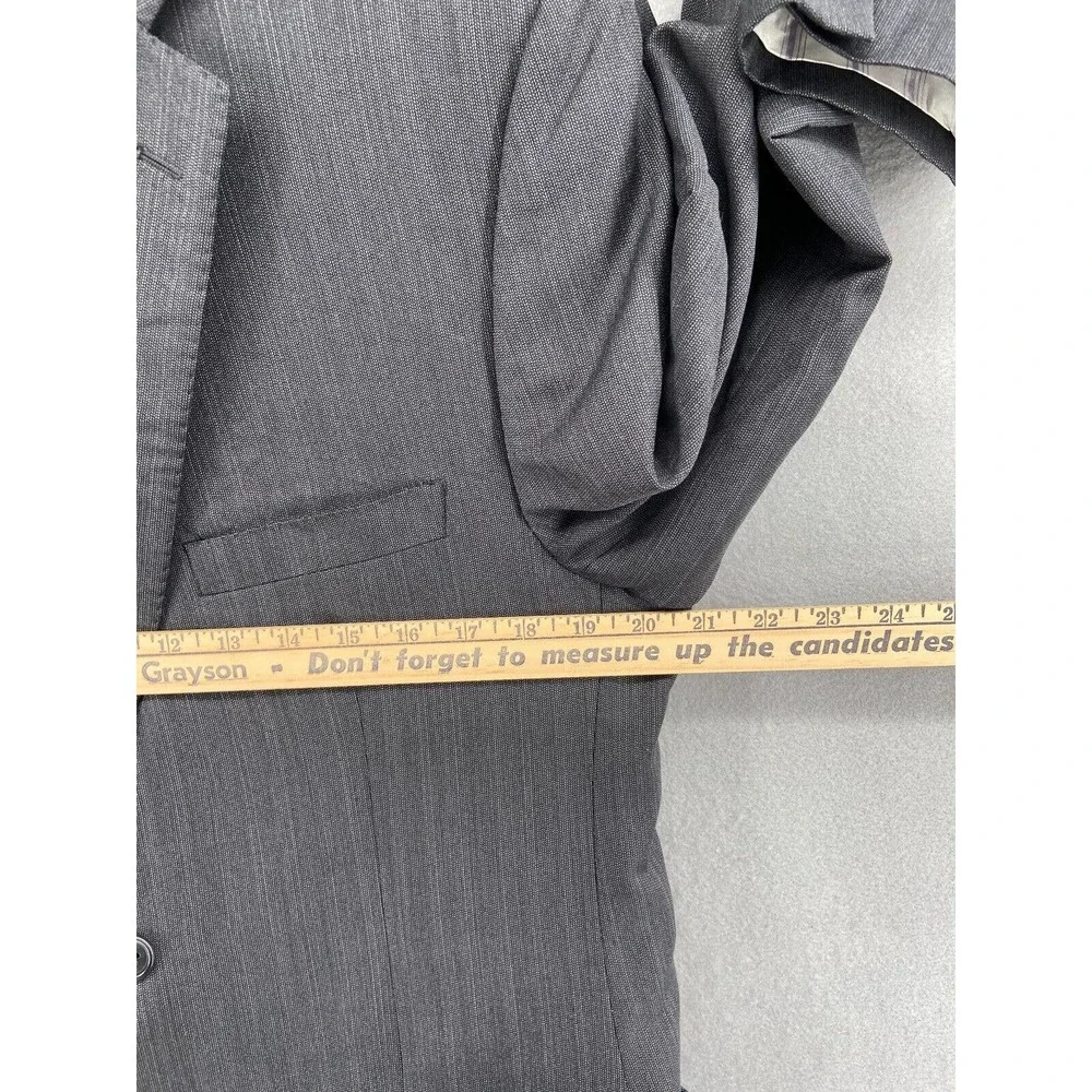Ermenegildo Zegna Blazer Jacket Mens Sz 42L Gray‎ Wool Silk Stripe 2 Button